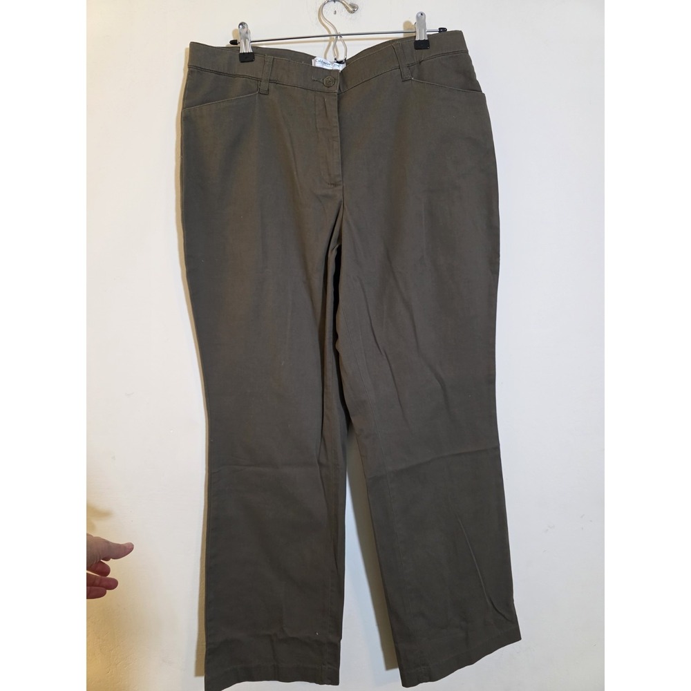 Coldwater Creek Women's Size 16 Tan Aspenwood Natural Waist Straight‎ Leg Pants